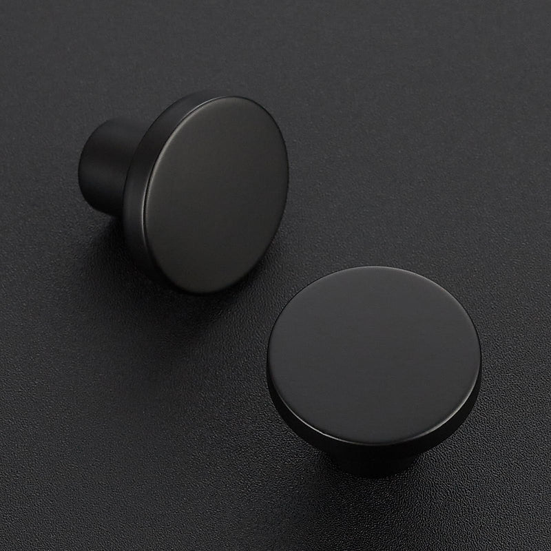 Ravinte 10 Pack Matte Black Cabinet and Drawer Knobs - 1-1/5 Inch Round Pulls for Kitchen, Dressers and Closets - NewNest Australia