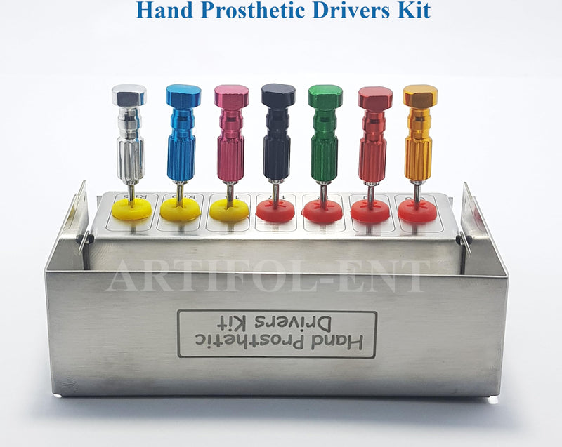 7 Pcs Universal Implant Hand Prosthetic Screw Drivers Kit Technician Tools Dental Micro Screwdriver Set Rainbow Colorful Prosthetic Kit OS1034