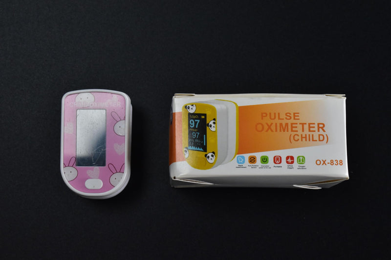 Children Digital Fingertip Pulse Oximeter Blood Oxygen Saturation Monitor with Adorable Animal Theme USB Rechargeable (fit for newborn/infant) For sports and aviation use only (pink)