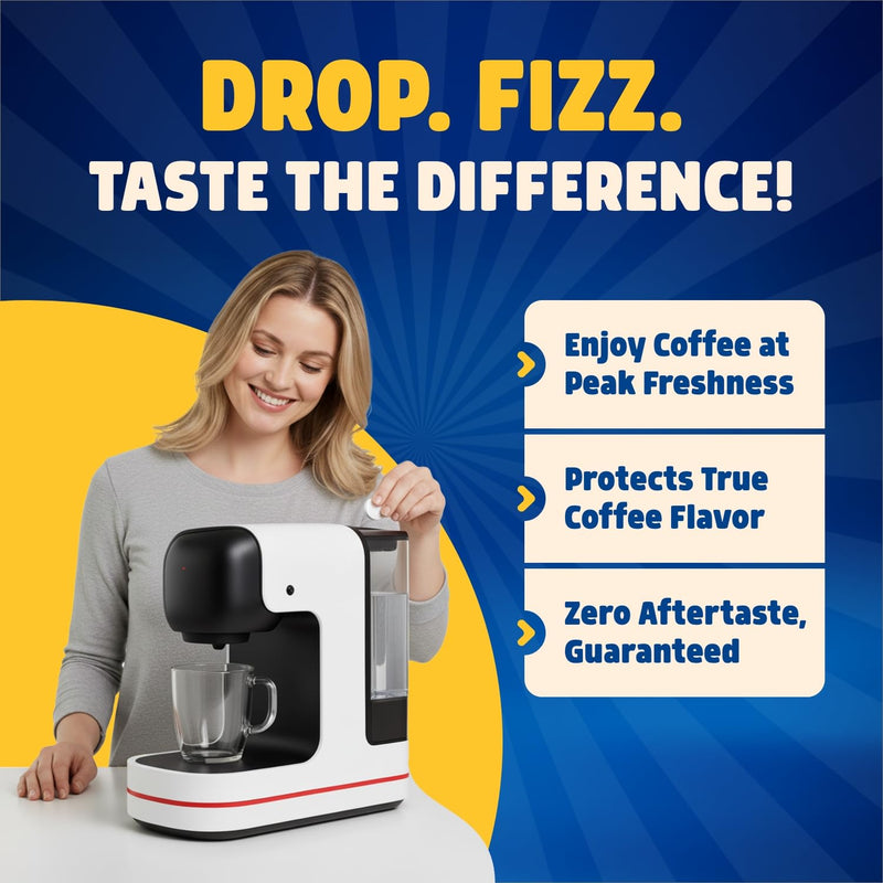 Coffee Maker Descaler - Easy to Use Coffee Machine Tablets Compatible with All Major Brands - Fast Acting Descaling Tablets Preserves Brew Flavor & Machine Longevity (24 Count) 24 Count (Pack of 1)