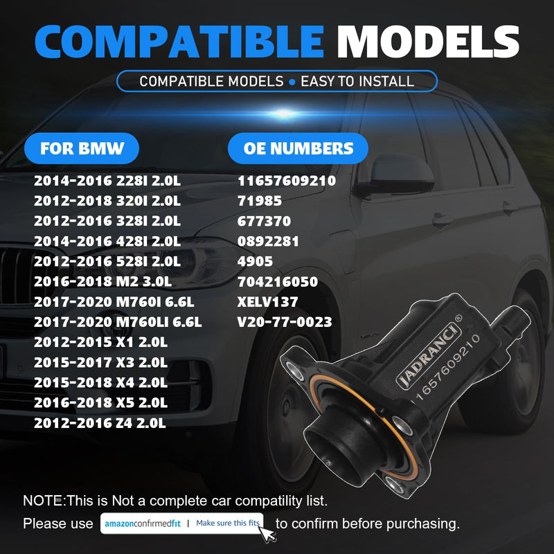 11657609210 Turbocharger Boost Pressure Relief Valve for BMW 228I 320I 328I 428I 528I X1 X3 X4 X5 Z4 2.0L 2012-2018 M2 3.0L 2016-2018 M760I M760LI 6.6L 2017-2020 Replace 704216050 0892281