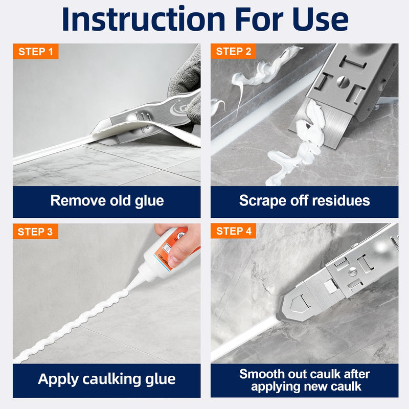 6 IN 1 Caulking tool,Stainless Steel caulk tool & silicone caulking tool