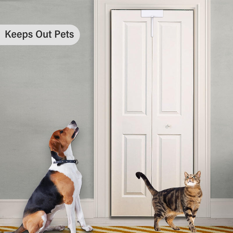 Metal Bifold Door Lock - Double Door Child Safety Locks Keep Toddler, Cats&Dogs Out of Closets, Cabinets, Pantry - No Need Install (2PC) 2PC
