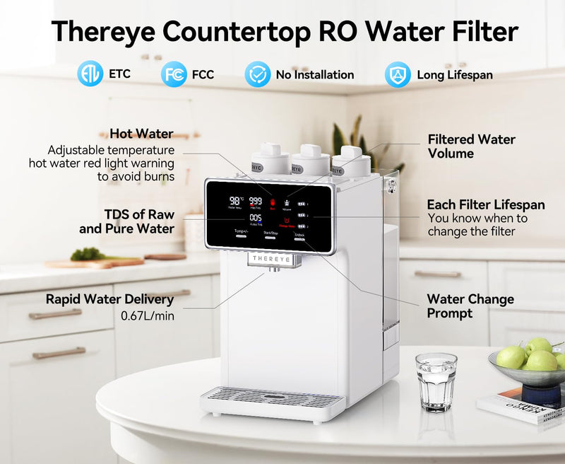 Post Activated Carbon Composite Filter, Replacement PAC Water Filter, Applicable to Thereye ER-WP02 Reverse Osmosis Water Filter System