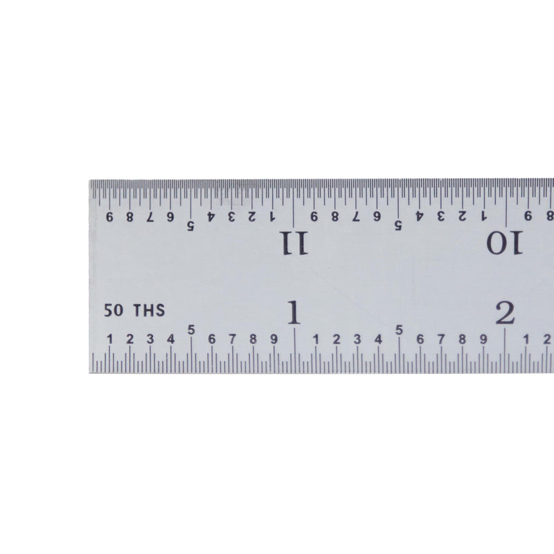PEC Tools 12" Rigid Metal Rule, Designed for High-Accuracy Industrial Environments, Made in USA Carbon Steel-Rigid 12"