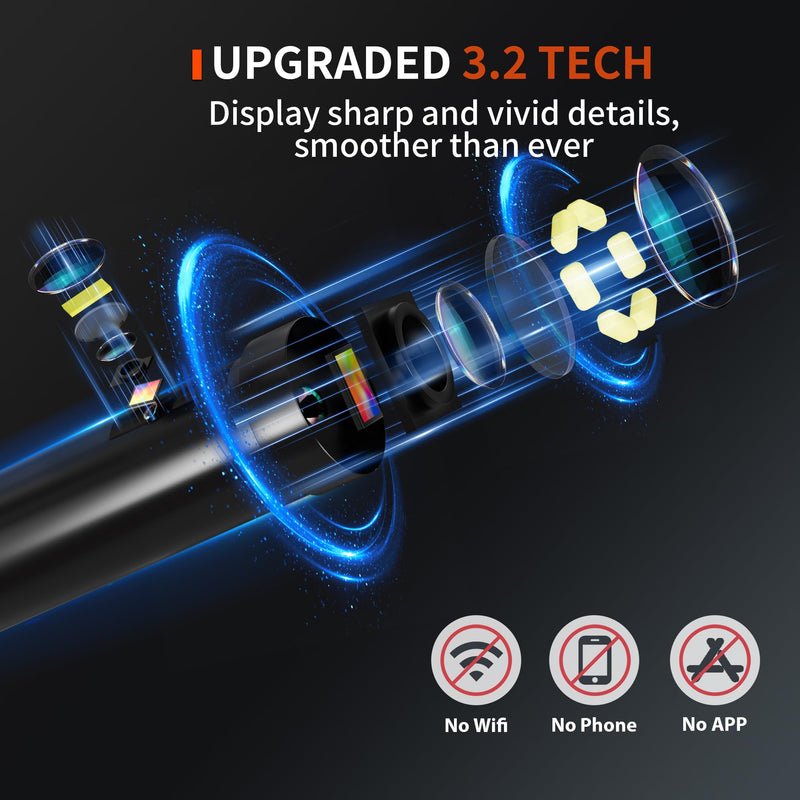 NIDAGE Dual Lens Borescope Inspection Camera 1920P HD Endoscope Camera with Light Waterproof Industrial Endoscope 11.5FT Flexible Snake Cam with 4.3'' IPS Screen, Mechanic Scope Cam Gift for Men