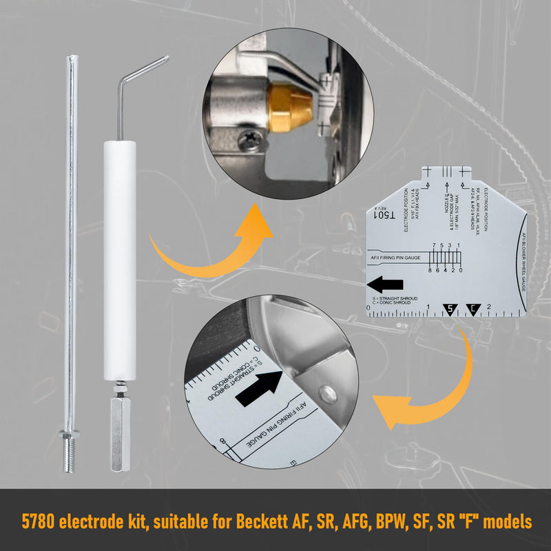 5780 Electrode Insulator Assembly for Beckett AF, AFG, BPW, SF, SR"F" Models, for SR Oil Burner Electrodes