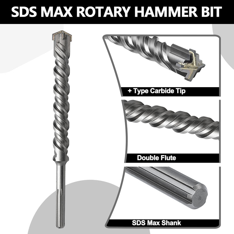 1 inch x 10 inch x 15 inch (26 x 380mm) SDS Max Rotary Hammer Drill Bit, Carbide Tip Masonry Drill Bit for Masonry, Brick, Stone, Concrete (1 inch x 15 inch (26 x 380mm)) 1 inch x 15 inch ( 26 x 380mm )
