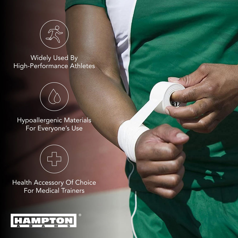 Hampton Adams | As Seen on Shark Tank | Orignial Athletic Sports Tape (3-Pack) | 45ft Rolls | Very Strong Easy Tear NO Sticky Residue | Best Tape for Athlete & Trainers | Fingers Ankles Wrist White