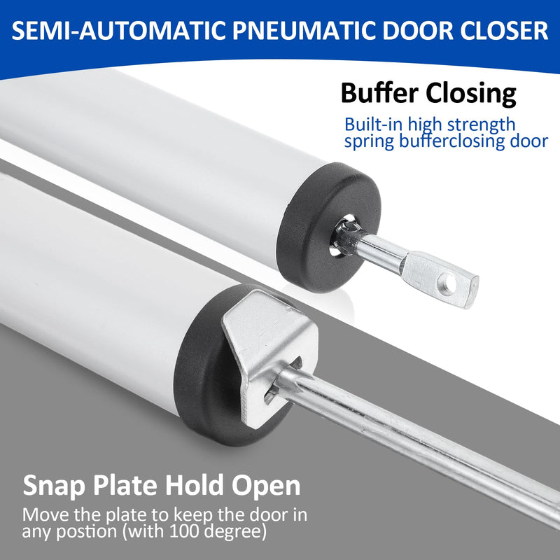 2 Pack Medium Duty Screen Door Closers Kit, Heavy Duty Pneumatic Screen & Storm Door Closer, Adjustable Pneumatic Screen Door Closer Replacement Kit for Medium and Light Weight Storm Doors