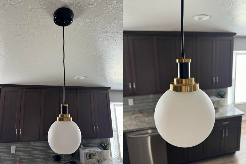 3 Pack Frosted Opal White Glass Globes for Light Fixtures Replacement, 5.9" Diameter, Soft White Round Glass Globe Lampshade Cover for Pendant Light Wall Sconce Chandelier, 1-5/8 Inch Fitter