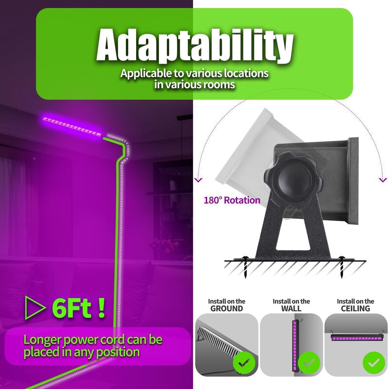 42W LED Black Light Bar, IP66 Waterproof Blacklight Bar with 6ft Cord+Plug+Switch, Black Lights for Glow Party, Fluorescent Poster, Body Paint, Birthday, Halloween, Bedroom, Classroom 42W-1Pack