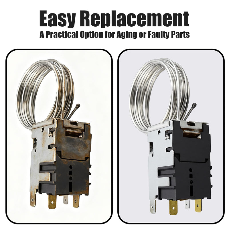 800366 Temp Control Kit Compatible with True Refrigeration Replace 077B6806 077B7172 988282, 76" Coil Sensing Thermostat