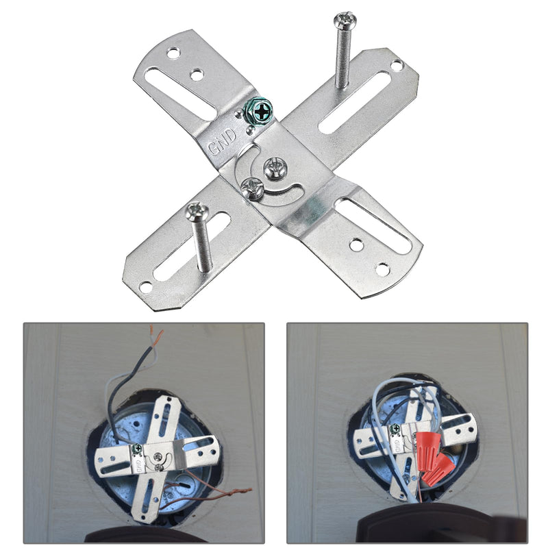 OwnMy 4PCS Rotatable Light Fixture Mounting Brackets Universal Lighting Fixture Crossbars Kit, Close to Ceiling Light Fixture Plates Ceiling Fan Crossbar Mounting Brackets for Pendant Light Chandelier Cross