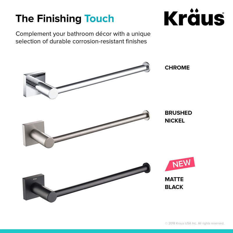 KRAUS Ventus Bathroom Towel Bar, Chrome Finish, KEA-17725CH