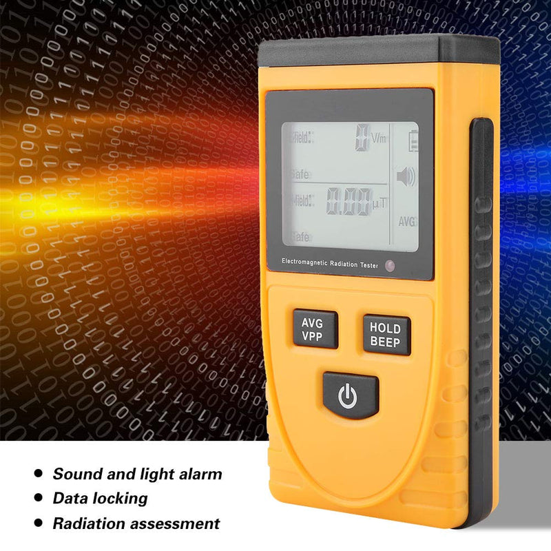 Radiation Tester,Electromagnetic Radiation Detector,EMF Tester GM3120,Sound and Light Alarm,Data Locking,Radiation Assessment,Large and Clear LCD Display Screen,Compact Size