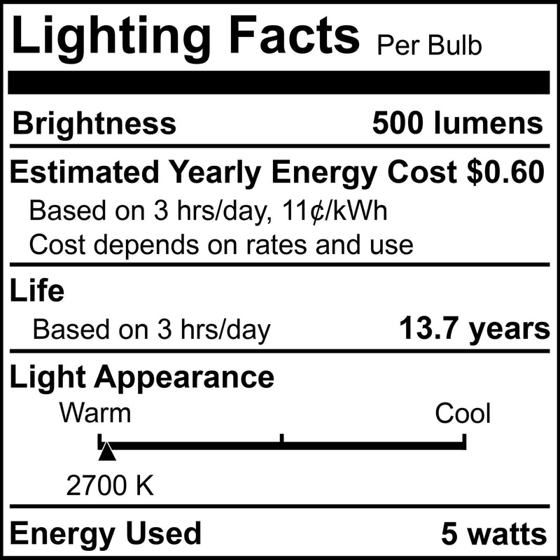 Bulbrite 776945-5W LED Filament, 11" T9 Long, 2700K Fully Compatible Dimming, E26 Base, 500 Lumens, CRI 90, Warm White Light, Decorative (4 Pack) 4