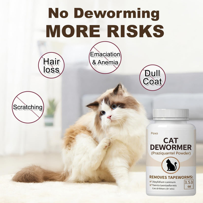 Tapeworm Dewormer for Cats & Kittens, Praziquantel for Cats, Tapeworm Treatment for Cats (6+ Weeks)