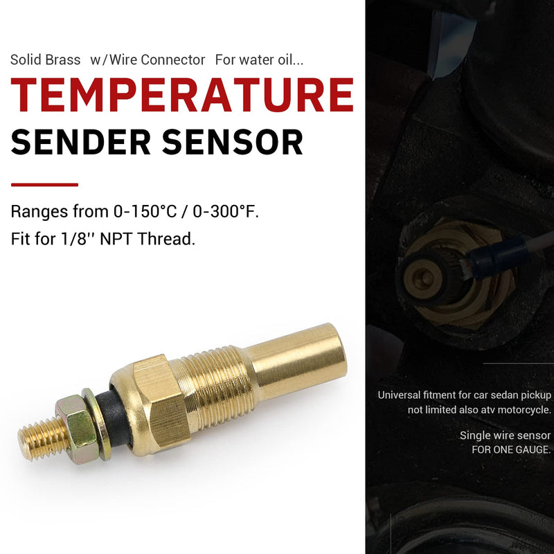 Oil Water Temperature Temp 1/8 NPT Sensor Unit Sender Electric Gauge Pack of 3