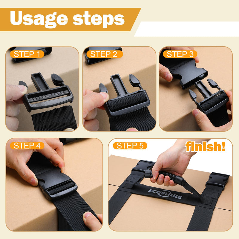 Carrying Strap with Handle, Handheld Belt for Safely Moving and Lifting Heavy Boxes, Adjustable Belt, H-Shaped Style Carry Straps, Suitable for Cylinder, Camping Mat(78.7 inch) 78.7 inch (H-shaped)