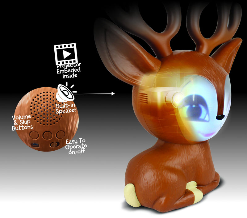 Fawny Talking Animated Reindeer with Built in Projector & Speaker Plug'n Play