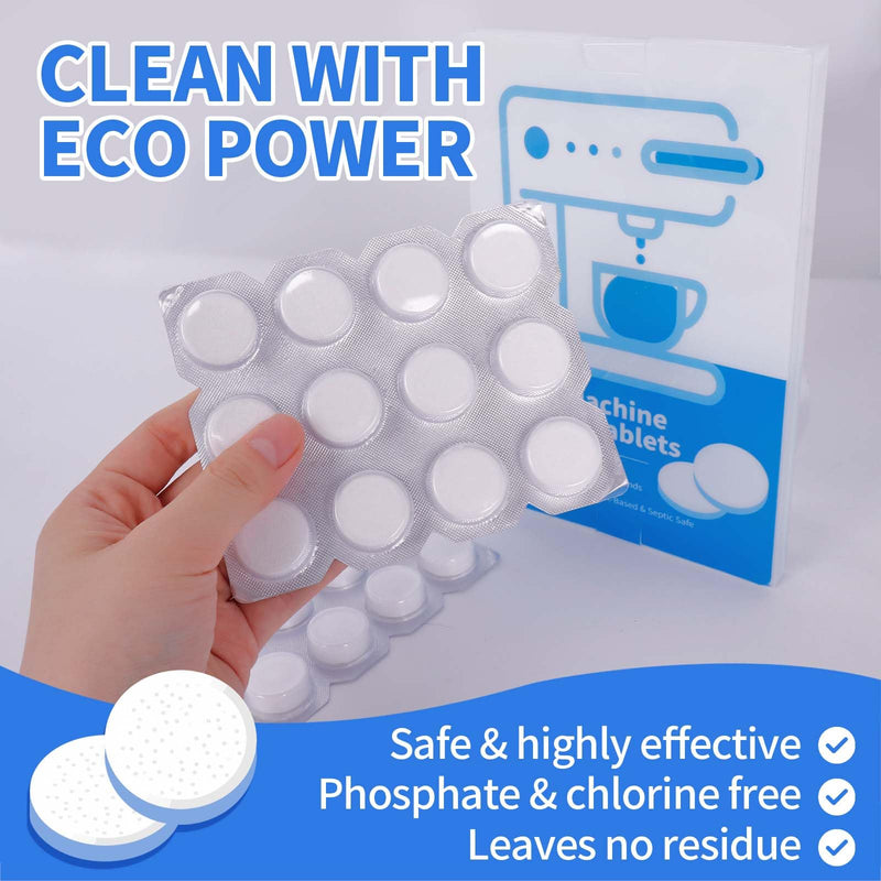 Coffee Machine Cleaning Tablets, Machine Descaler Tablets, 24PCS Coffee Machine Descaler Tablets - Plant-Based Universal Cleaner for Keurig Nespresso Delonghi, Deep Cleaning Descaling Solution (24PCS)