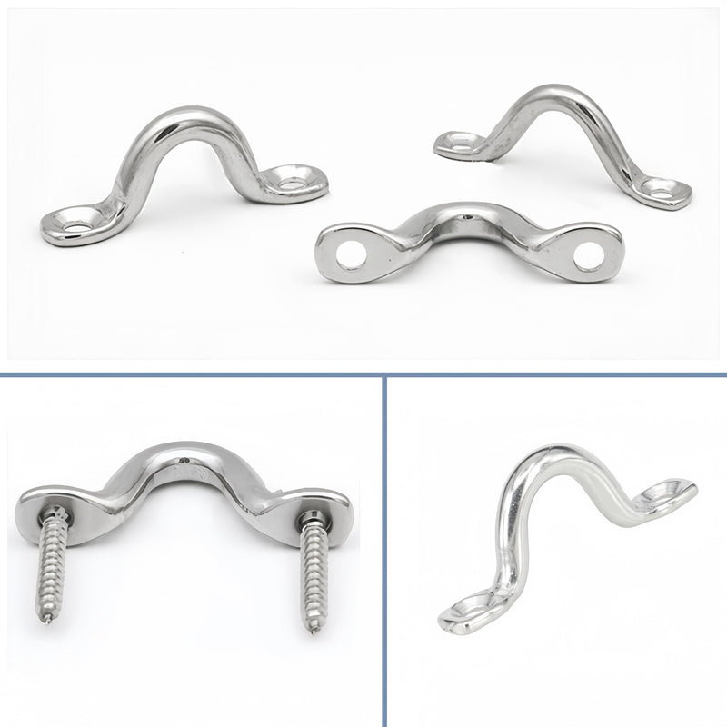 Tie Down Anchors for Bimini Top Eye Straps - Heavy Duty 316 Stainless Steel Pad Eyes/Footman's Loops for Boat & Kayak Deck Rigging (M5 M6 M8 M10 Sizes) 10mm 3/8inch 4pcs 4