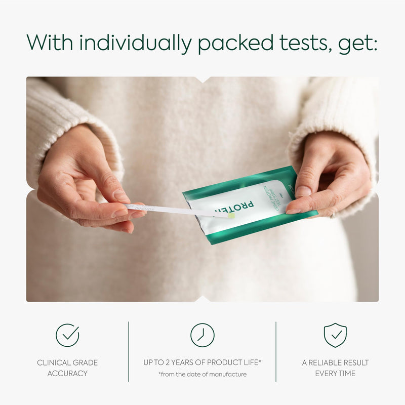 Protein Urine Test Strips Kit - Individually Packed at Home Urine Protein Test Strips - Urinalysis Strips for Protein in Urine (30 Pack) 1 Count (Pack of 30)