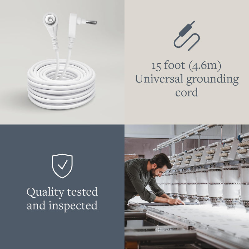 Grounding Mat by GroundLuxe - Universal Grounding Pad w/ 15 Foot grounding Cord - Connect to The Earth and Get Grounded for Optimal Wellness 16" x 24"