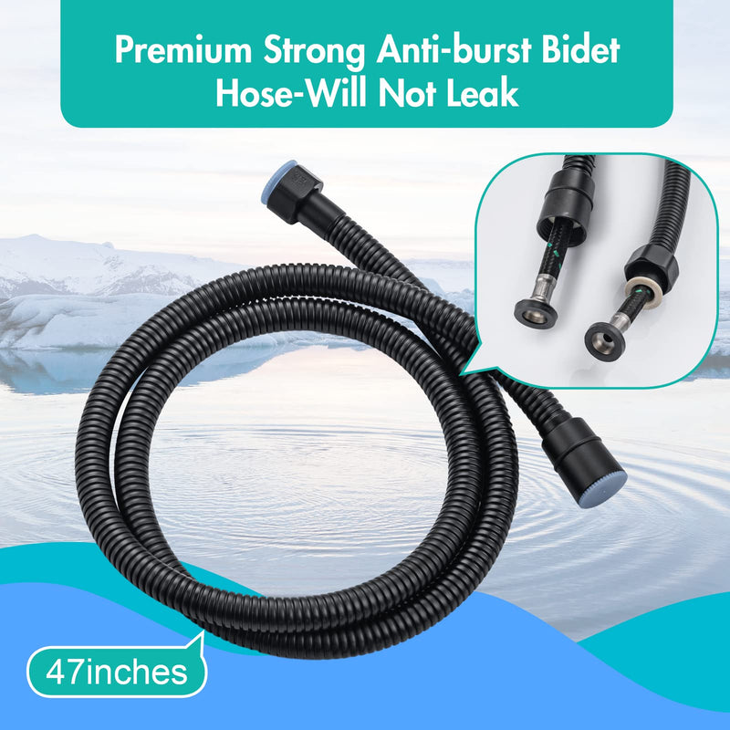 BARROCK Handheld Bidet Sprayer for Toilet, Stainless Steel Metal Made Baby Cloth Diaper Spraying Kit, Bathroom Toilet Bidet Attachment Set for Bathing Pets and Feminine Hygiene, Matte Black 1