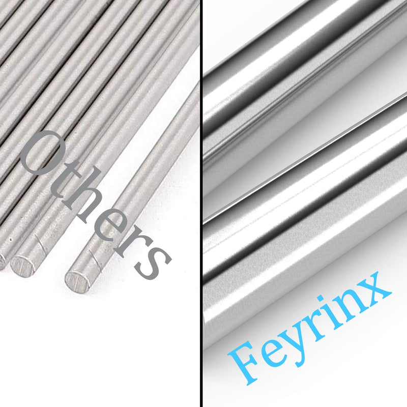 Linear Motion Rods, FEYRINX 2PCS 8mm x 350mm (.315 x 13.78 inches) Case Hardened Chrome Linear Rail Shaft for 3D Printer, DIY, CNC - Metric h8 Tolerance 350mm long 8mm Diam