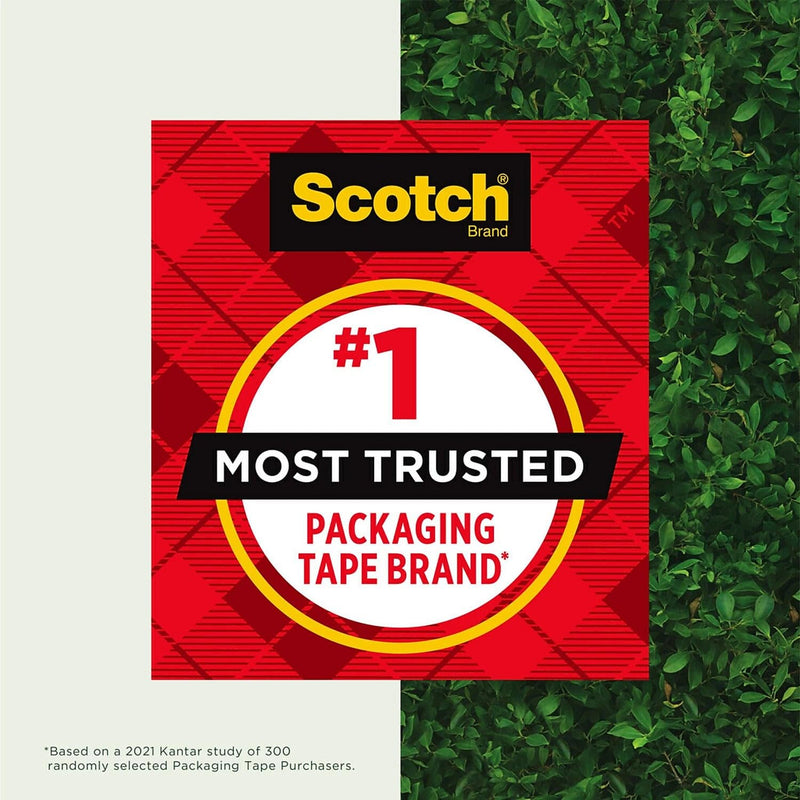 Scotch Box Lock Paper Packing Tape, Kraft Brown, Extreme Grip Kraft Paper Tape That Recycles with The Box, Moving Supplies, 1.88 in. x 25 yd., 1 Tape Roll