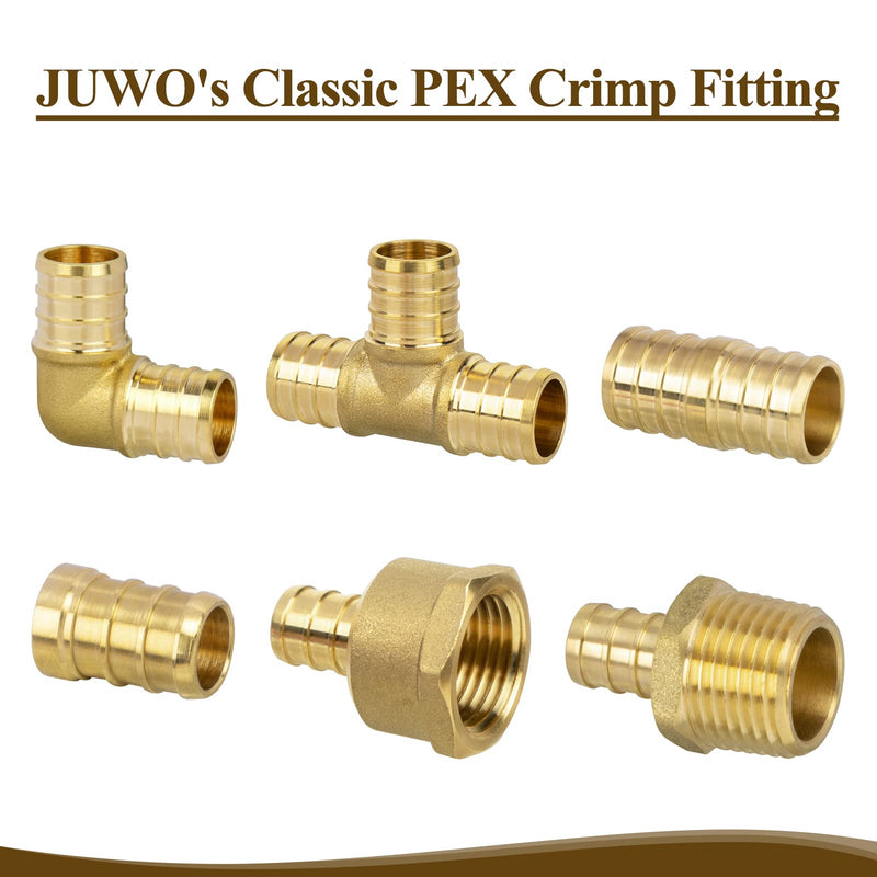 PEX Fitting, 3/4" Male NPT to 3/4" PEX Adapter for Plumbing Repairs or Remolding, Sturdy and Durable Brass Crimp Fitting (4 Pack) 3/4"-4Pack Male Adapter