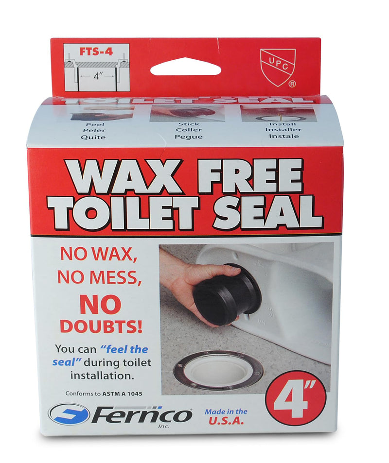 Fernco Wax Free Toilet Seal for 4" Drain Pipe 4 Inch