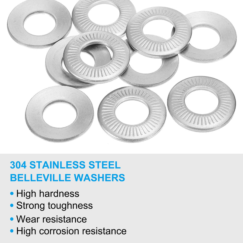 PATIKIL 304 Stainless Steel Flat Washers, 10 Pack M14x30mm Belleville Spring Disc Washer Conical Knurled Metric Gasket for Automotive Industrial Construction - NewNest Australia