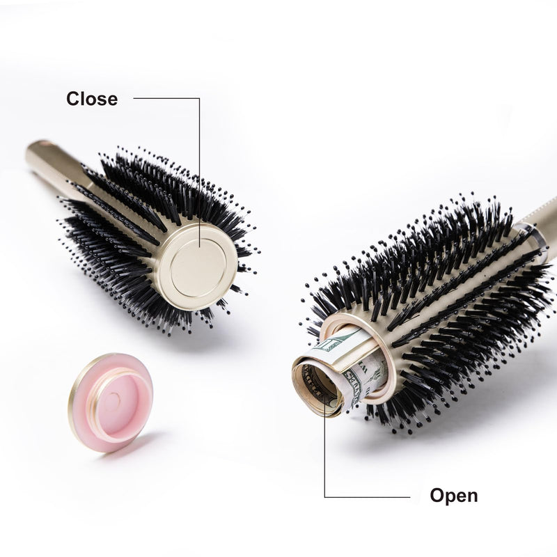 Hair Brush Diversion Stash Safe,Can Safe to Hide Money,Secret Stash Safes,Perfect for Travel or At Home (gold) gold