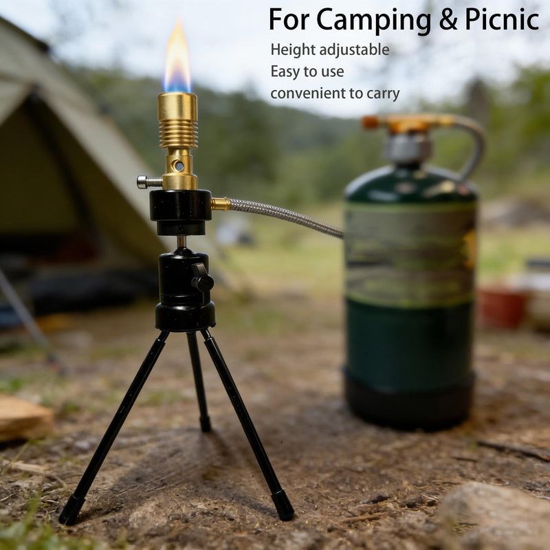 UCRXPLAB Propane Bunsen Burner with Tripod and Air Intake Adjuster, Direction and Height Adjustable for Lab Heating Picnic Camping Travel and Gas Welding (Propane Tank not Included)
