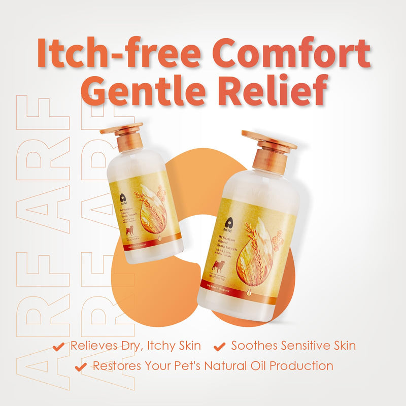 Arf Arf Dog Shampoo Itch Relief, Allay Itch & Irritation Oatmeal Formula 16oz, Anti-Itch for Allergies, Honey-Infused, Pet-Friendly, Ideal for Sensitive Skin Anti-itch Shampoo - PawsPlanet Australia