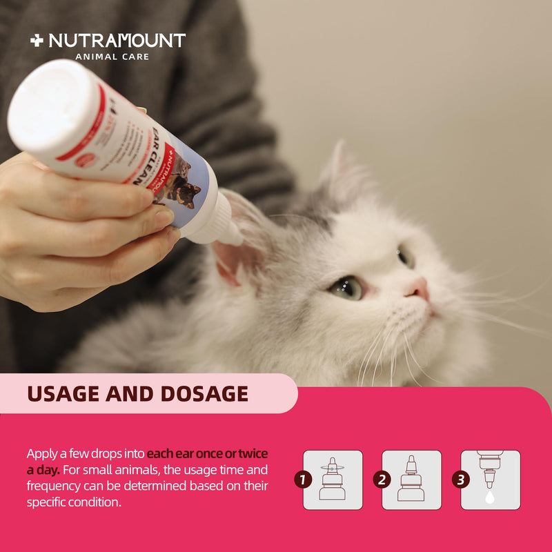 Ear Cleanser 150ml/5 fl.oz for Dogs, Cats and Livestock Cleanses Ear Canal Reduces Ear Odor Twin Pack 2 Pieces