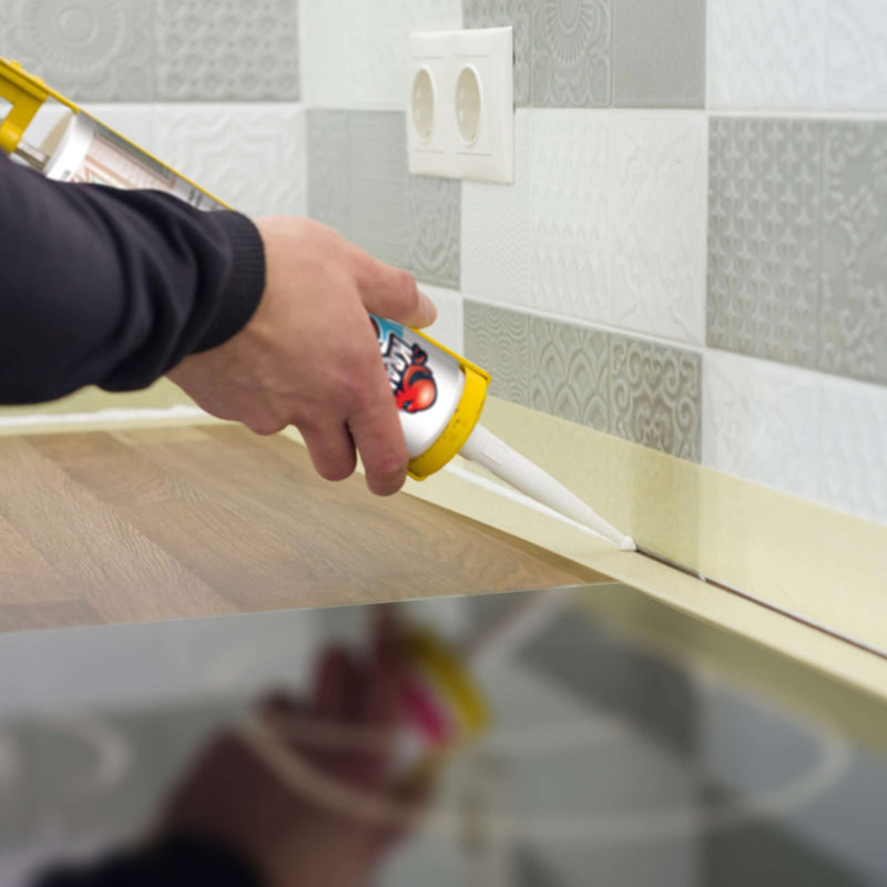 Kraken Bond RTV Gray Silicone Caulk - (2x10.1 fl.oz.) 100% Grey Caulking Kitchen and Bath, Waterproof Bathtub Caulk, Crack-Resistant Shower Caulk, 2 Pack