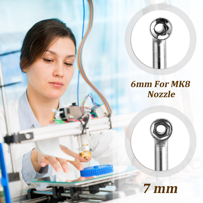 16 Pieces 3D Printer Nozzle Wrench Cleaning Kit,10 Nozzle Cleaning Pins with Storage Box 2 Tweezers 2 Cleaning Copper Wire brushes 2 L-shaped Wrench Tool for 3D Printer Accessories