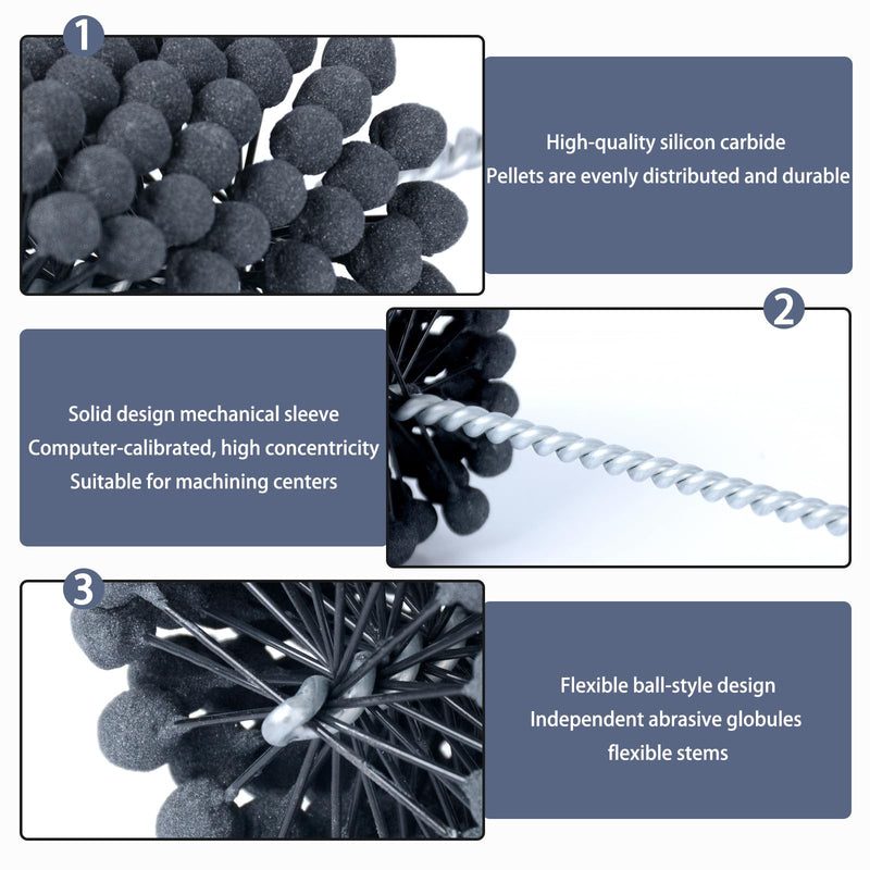 Flexible Cylinder Hone Brush Engine Honing Deburring Deglazing Tool | 240 Grit Silicon Carbide Ball Abrasive for Brake, Hydraulic Pneumatic Cylinder, Mild Steel & Stainless Steel Rebuilding 3.75” 3.75”