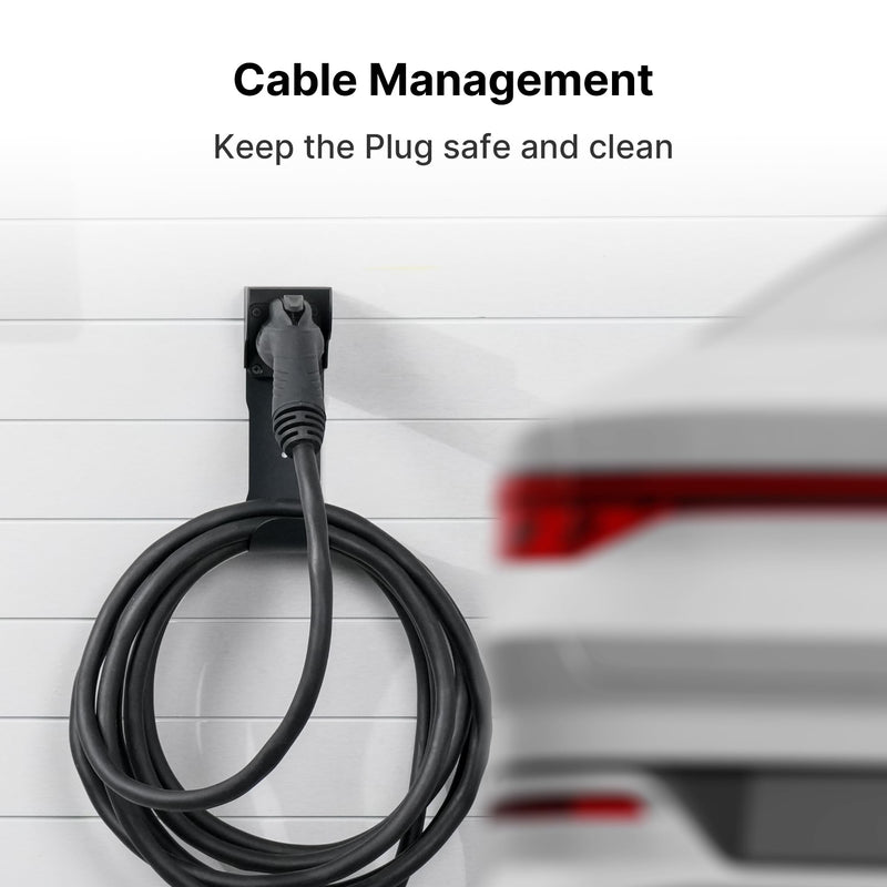 Autel EV Charger Holder, Wall-Mount Connector Nozzle Holster Dock with J-Hook for SAE J1772, Electric Car Charger Cable Organizer, Space Saving