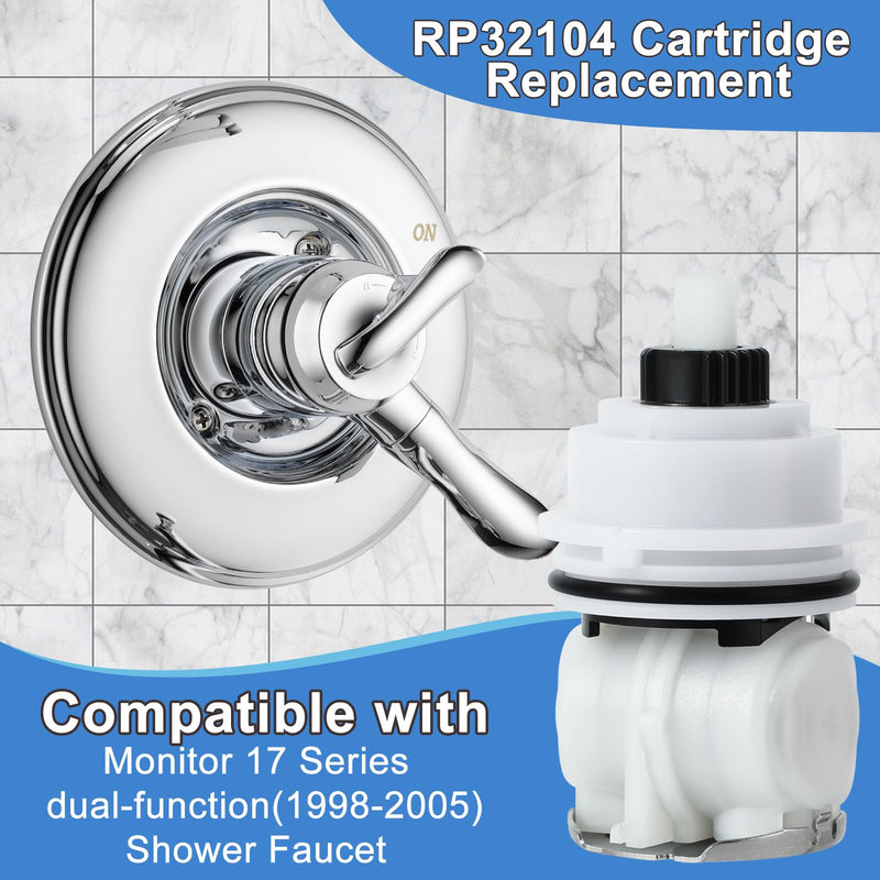 RP32104 Shower Cartridge Replacement, Compatible with Delta Monitor 1700 series(1998-2005) Cartridge, RP32104 Assembly for Bath Tub/Shower Faucet Valve