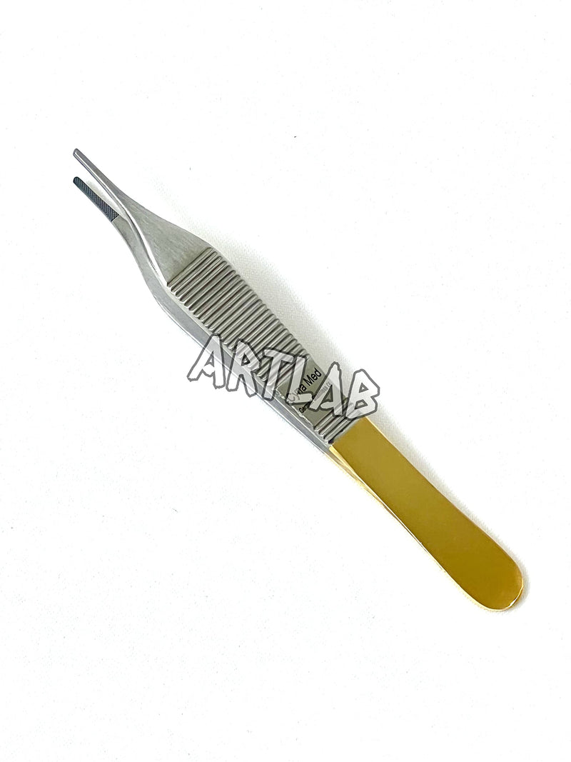 Premium German Stainless Tungsten Carbide TIP ADSON Forceps Tissue 1X2 Teeth ADSON Brown Forceps ADSON Dressing Forceps 4.75" Veterinary Instruments (ADSON DRESSING FORCEP) ADSON DRESSING FORCEP