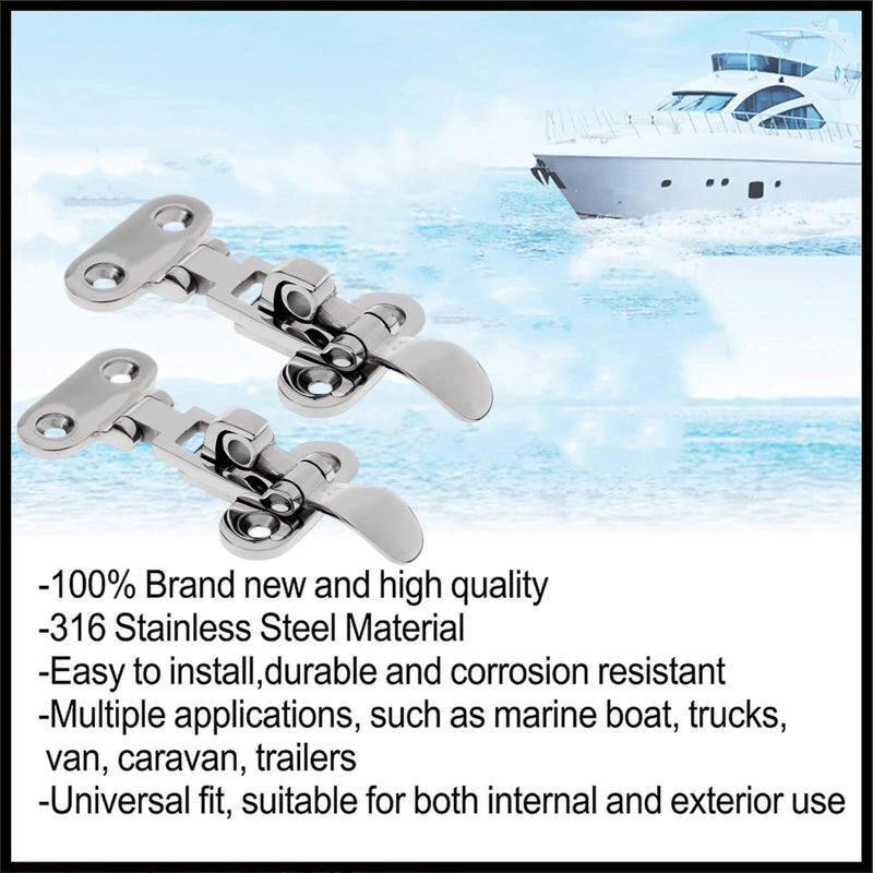 Marine Boat Lockable Latch ，316 Stainless Steel Marine Hold Down Clamp Ant-Rattle Locker Hatch Hardware Dinghy Boats Yacht 1