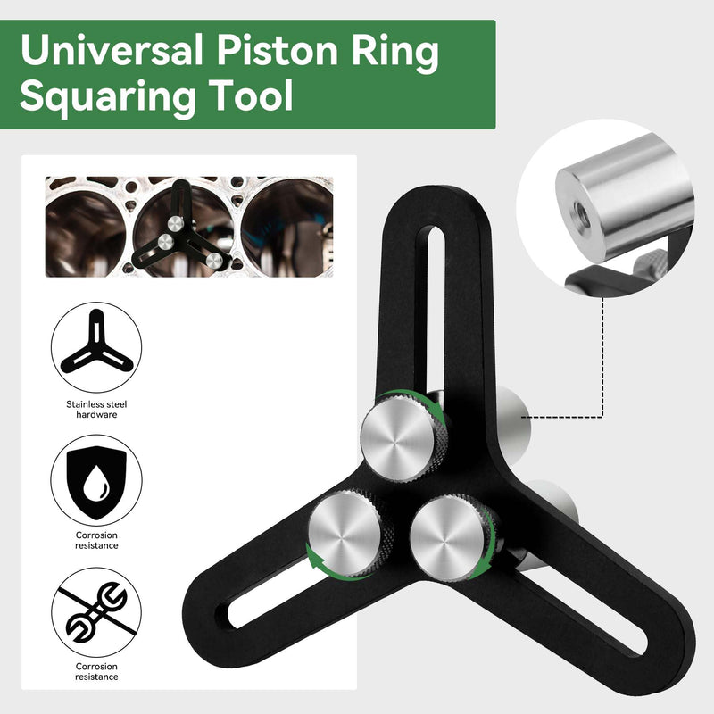 Universal Piston Ring Squaring Tool for End Gap 2 inch to 5 inch Bores without Feeler Gauge