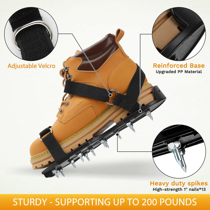 Spike Shoes for Epoxy Flooring Coating (99% Pre-installed) 13 one-Inch Spikes & 2 Velcro Strap (Non-Slip) Sturdy (Supports Up to 200 Pounds) Fits Men's and Women's Shoes in US Sizes 6 to 12