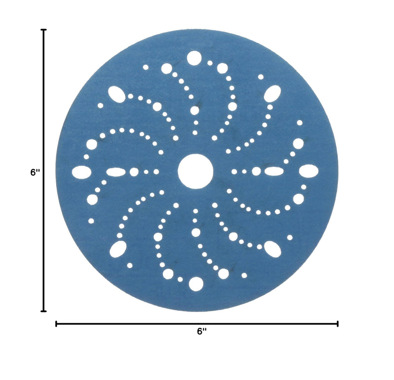 Hookit 3M Hookit Blue Abrasive Disc 321U Multi-hole, 36182, 6 in, 500, 50 discs per carton