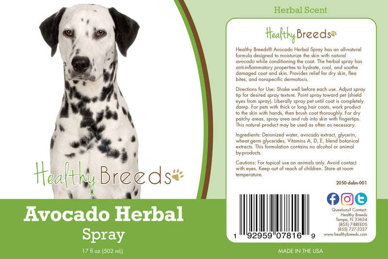 Healthy Breeds Dalmatian Avocado Herbal Spray 17 oz